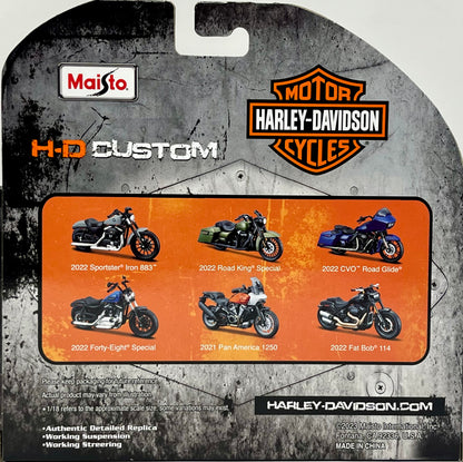 Maisto H-D Custom 1:18 Scale Blue 2022 Harley Davidson CVO Road Glide Series 43