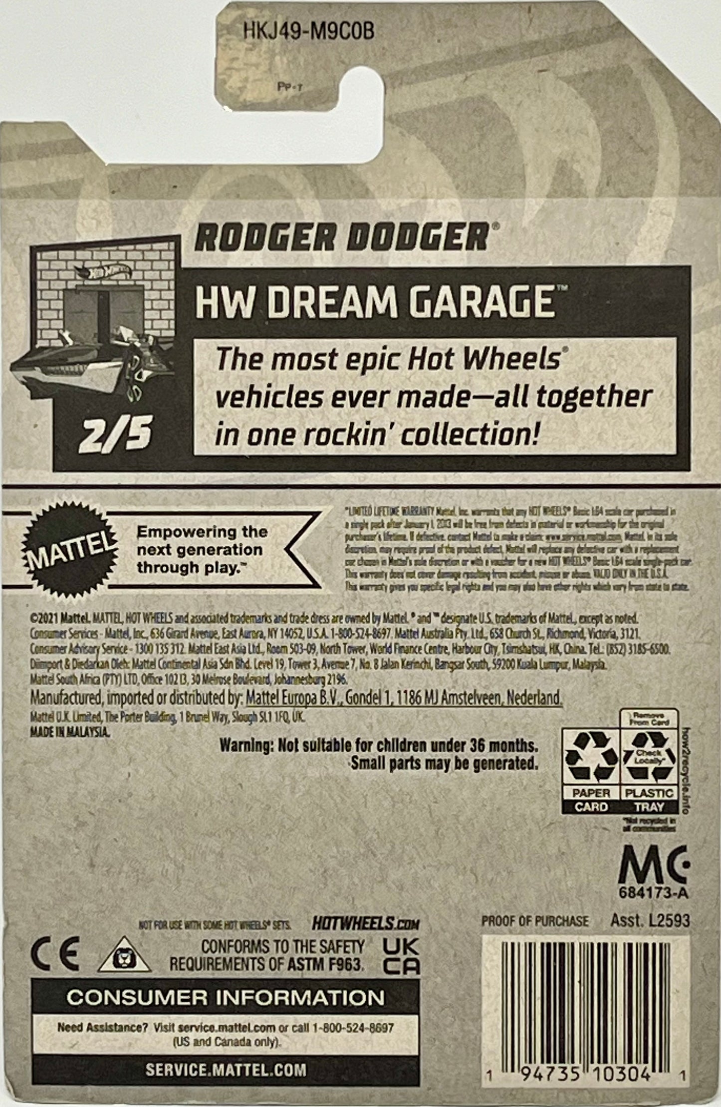 Hot Wheels Rodger Dodger (White) Dream Garage