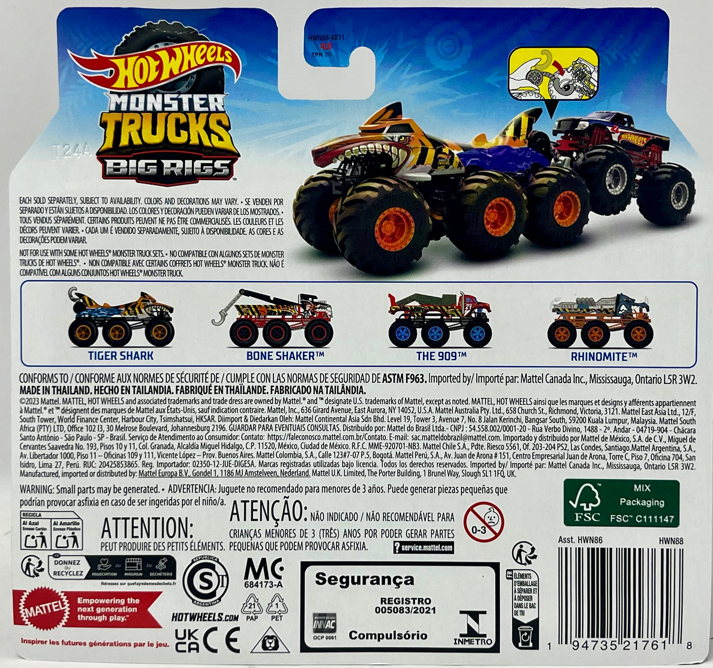 Hot Wheels Monster Trucks Big Rigs - Tiger Shark