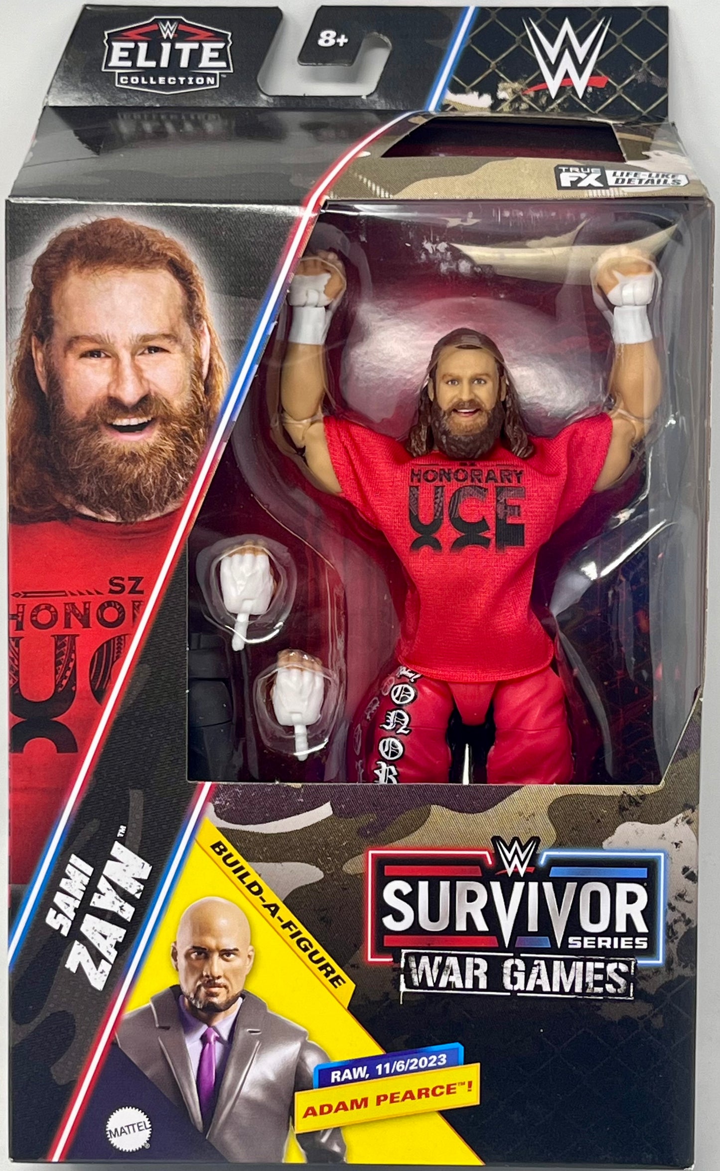 Mattel WWE Elite Collection Action Figure & Accessories, Premium Live Event Sami Zayn with Interchangeable Hands & Build-A-Figure Pieces