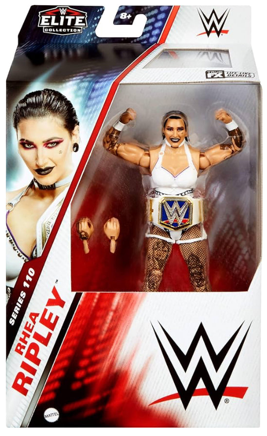 Mattel WWE Elite Action Figure & Accessories, 6-inch Collectible Rhea Ripley with 25 Articulation Points, Life-Like Look & Swappable Hands