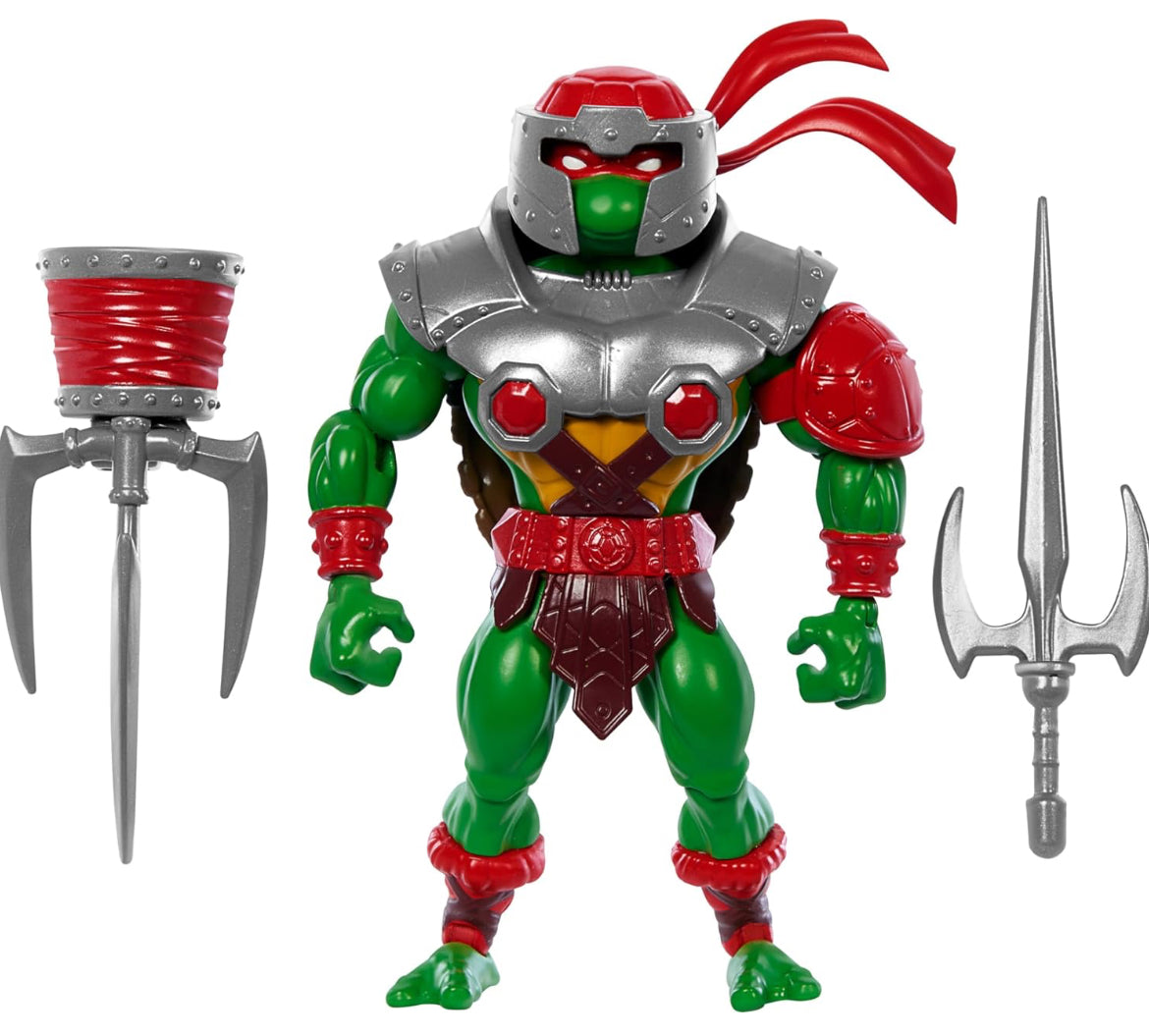 Masters of the Universe Origins Turtles of Grayskull Raphael Action Figure Toy, 16 Articulations, TMNT & Motu Crossover with Accessories