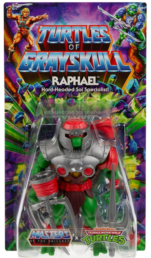 Masters of the Universe Origins Turtles of Grayskull Raphael Action Figure Toy, 16 Articulations, TMNT & Motu Crossover with Accessories