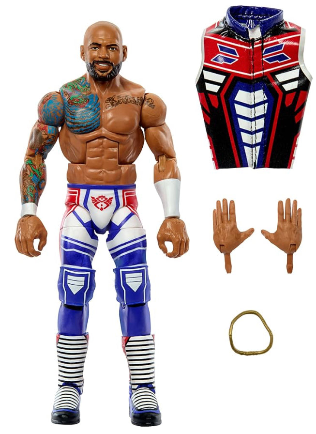 Mattel WWE Elite Action Figure & Accessories, 6-inch Collectible Ricochet with 25 Articulation Points, Life-Like Look & Swappable Hands