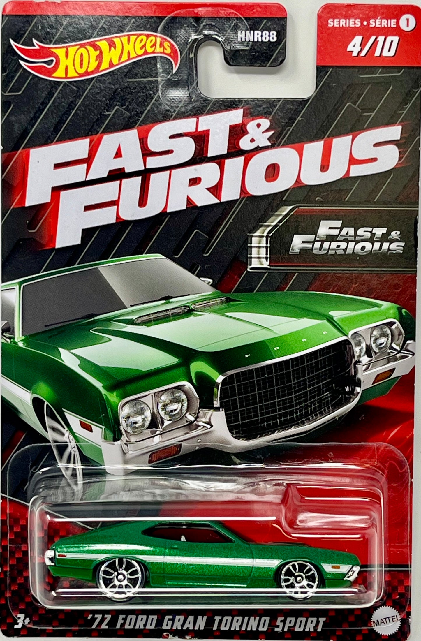 Hot Wheels ’72 Ford Gran Torino Sport Fast and Furious With Protector