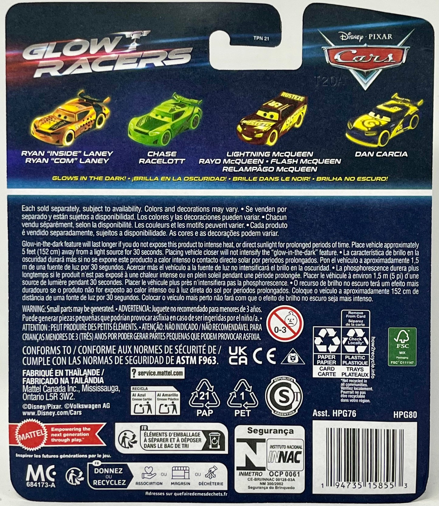 Disney Cars Glow Racers Fillmore 1:55 Scale Diecast Vehicle