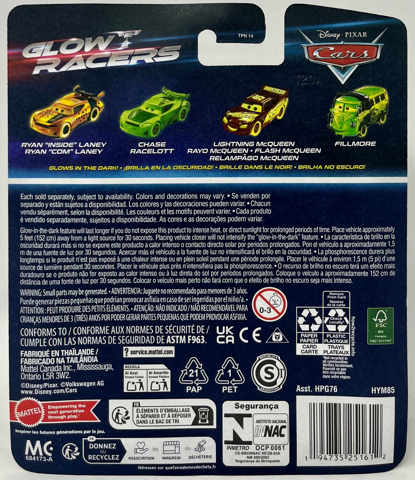 Disney Cars Glow Racers Dan Carcia 1:55 Scale Diecast Vehicle