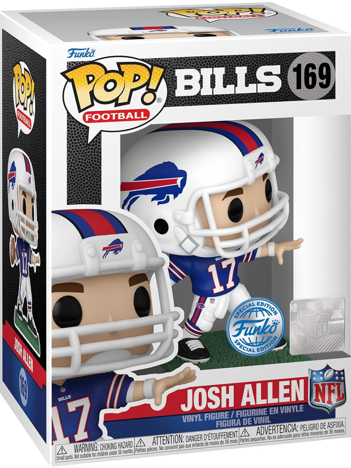 Josh Allen (Buffalo Bills) (Away Jersey) Funko Pop! NFL Series 9 With Protective Case