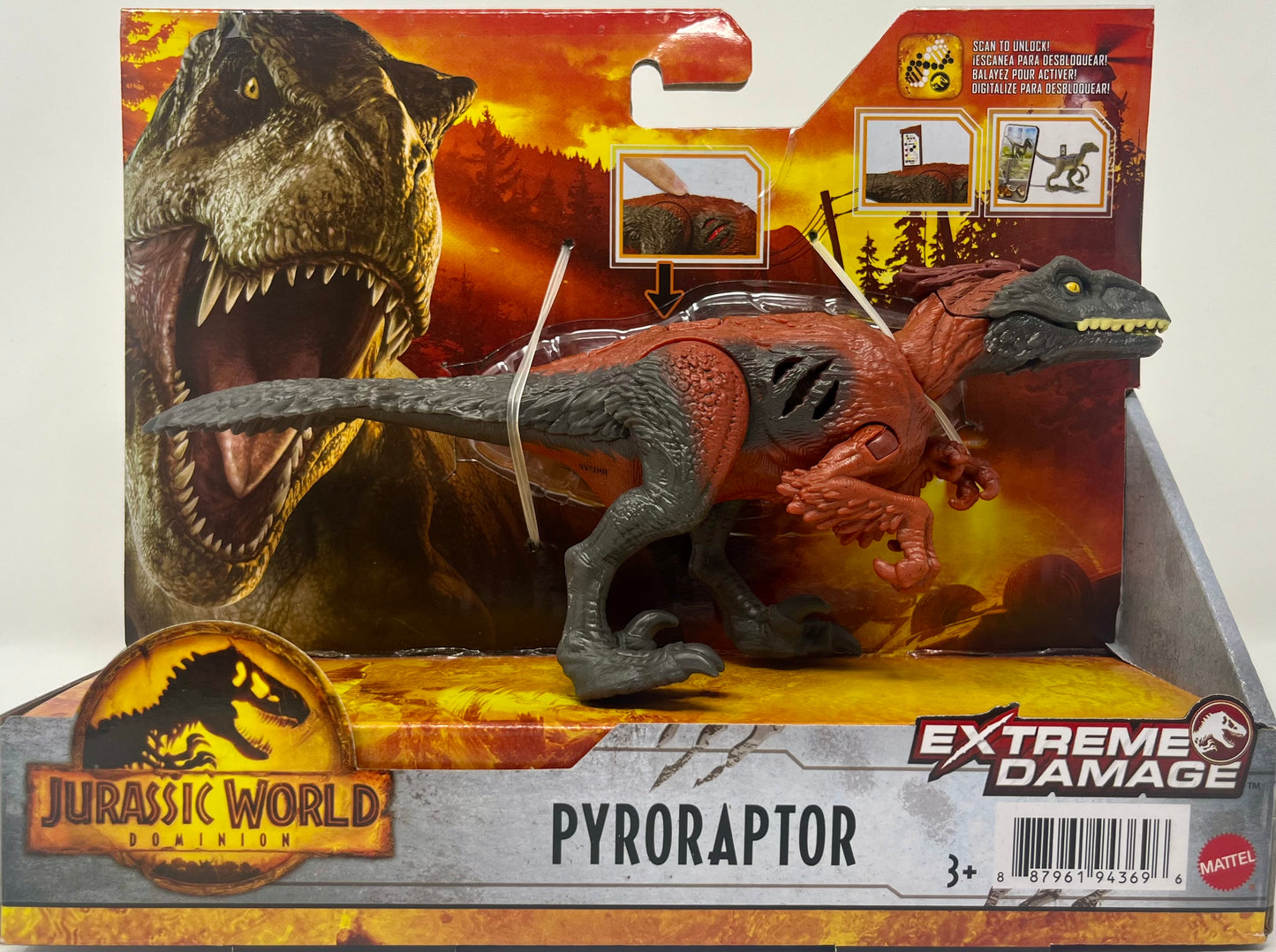 Jurassic World Dominion Pyroraptor Action Figure Mattel Extreme Damage