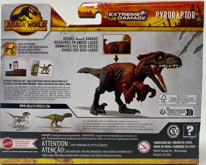 Jurassic World Dominion Pyroraptor Action Figure Mattel Extreme Damage