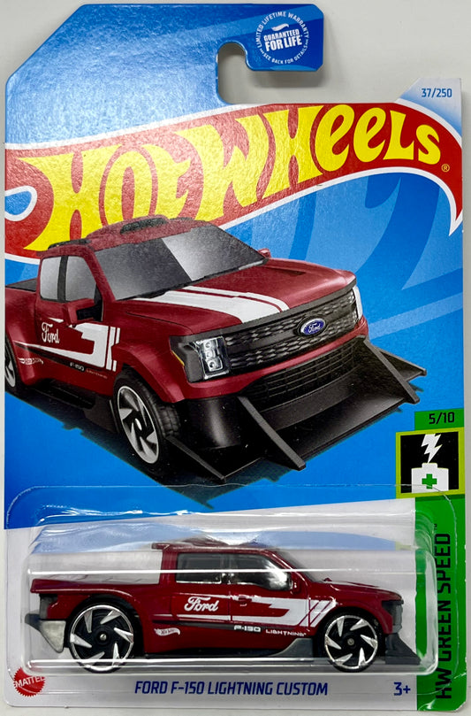 Hot Wheels Ford F-150 Lightning Custom Red #37 37/250 - 2024 HW Green Speed