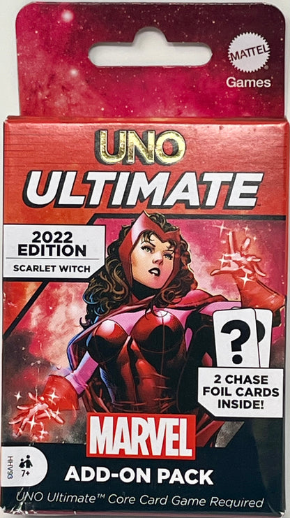 UNO Ultimate SCARLET WITCH Marvel Disney Add-on Pack w/ 2 Foil Chase Cards