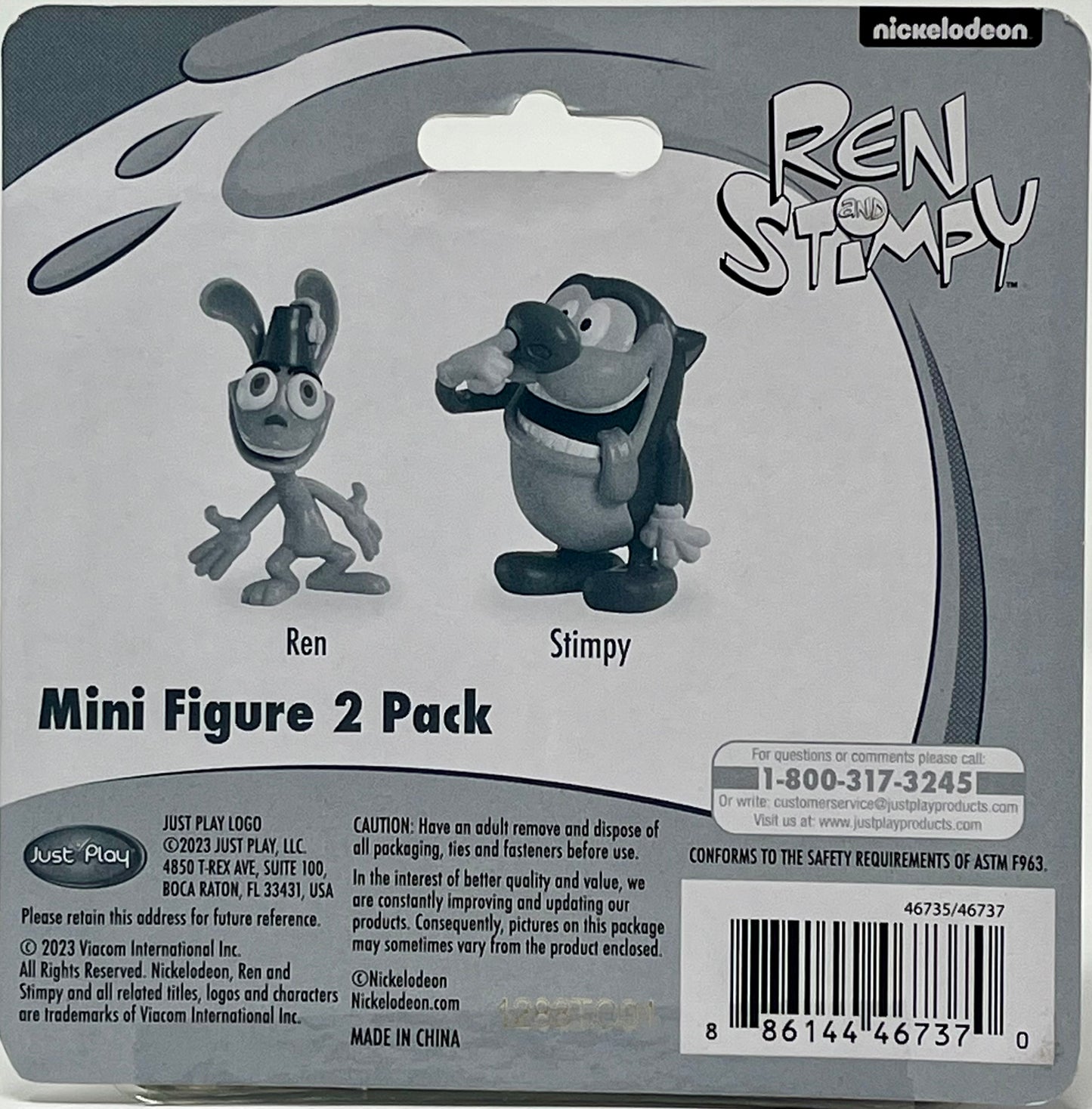 Nickelodeon Ren & Stimpy Cat Collectible 2 Pack Mini Figure Set