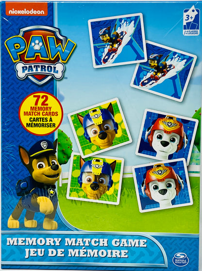 Memory Match Game PAW PATROL 72 Cards Educational Learning