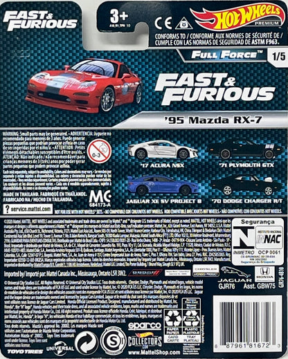 Hot Wheels '95 Mazda RX-7, [red] Fast & Furious Full Force 1/5