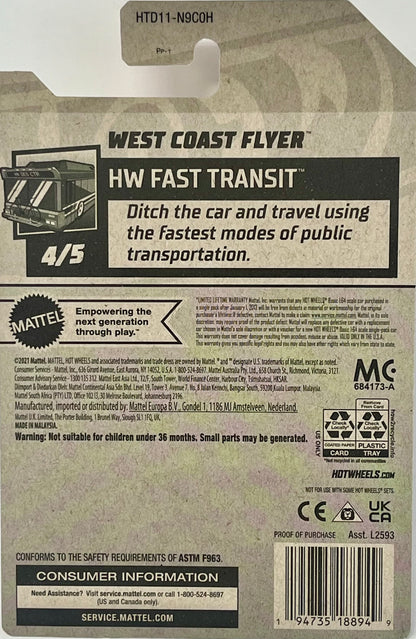 Hot Wheels West Coast Flyer (White) 56/250 HW FAST TRANSIT 4/5