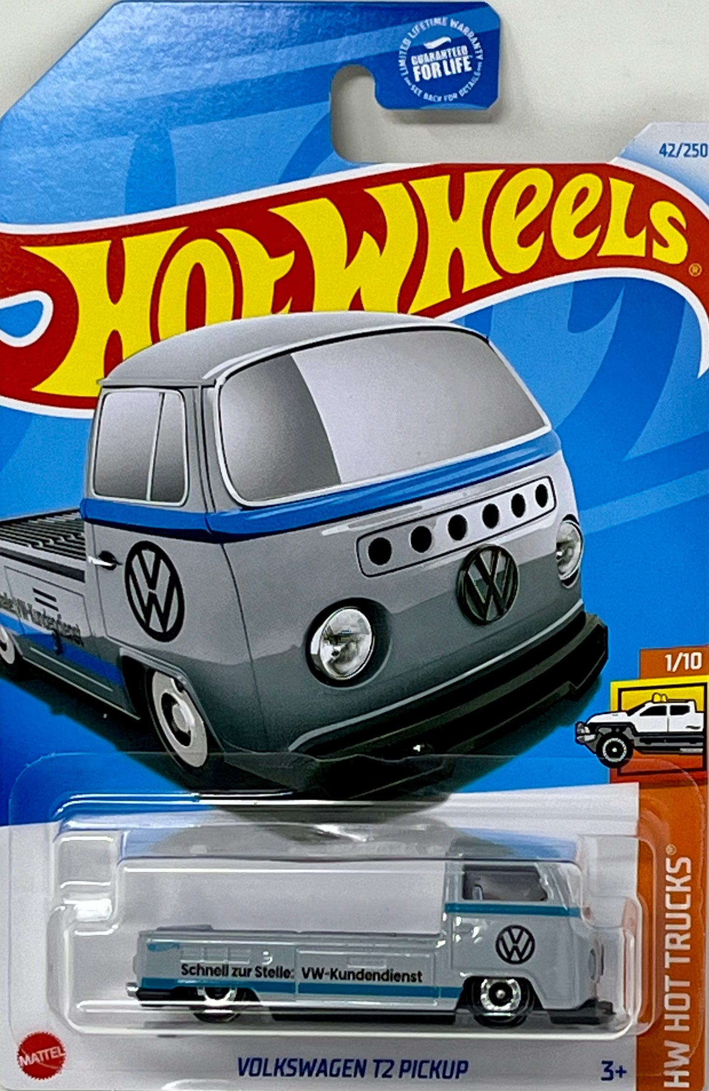 Hot Wheels Volkswagen T2 Pickup Light Gray 42/250 HW Hot Trucks 1/10