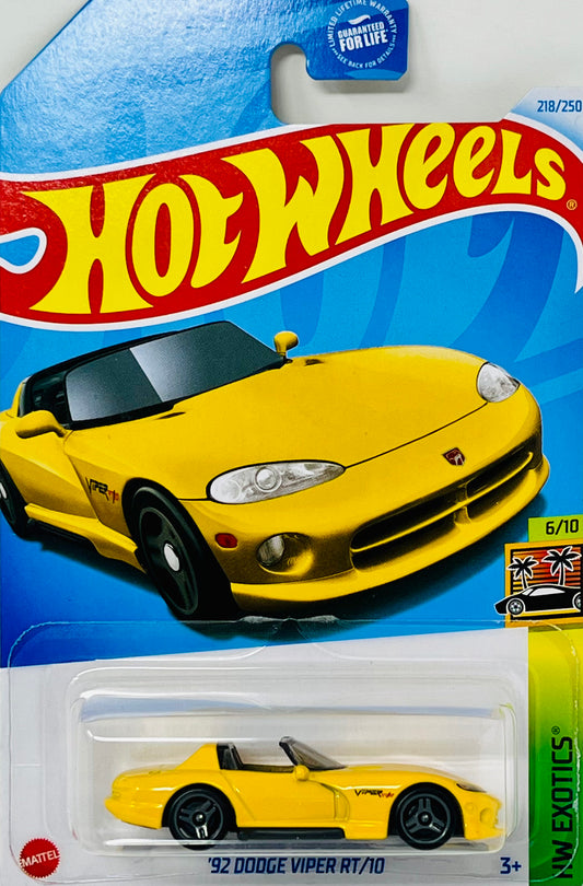 Hot Wheels ‘92 Dodge Viper RT/10 Yellow 218/250 HW EXOTICS 6/10