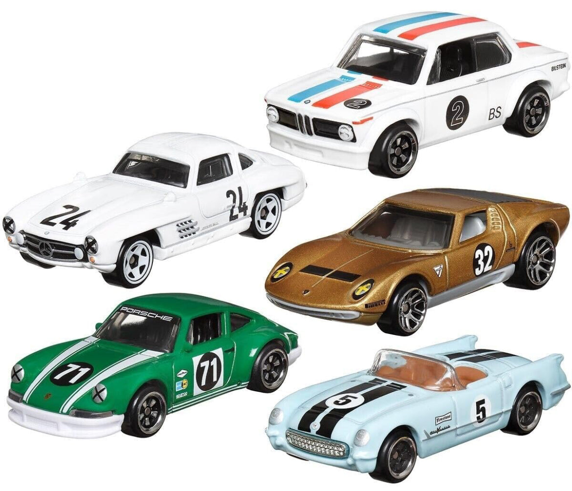 Hot Wheels 2024 Vintage Racing Club Set of 5 Diecast Vehicles