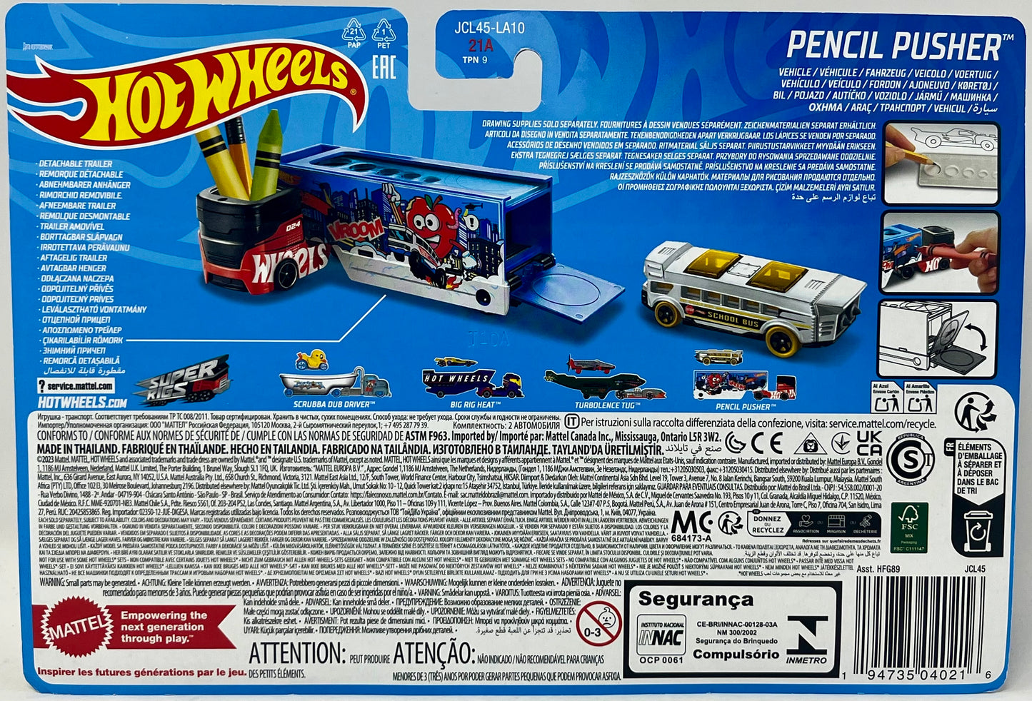 Hot Wheels Super Rigs Pencil Pusher Diecast Car (Blue & Red)