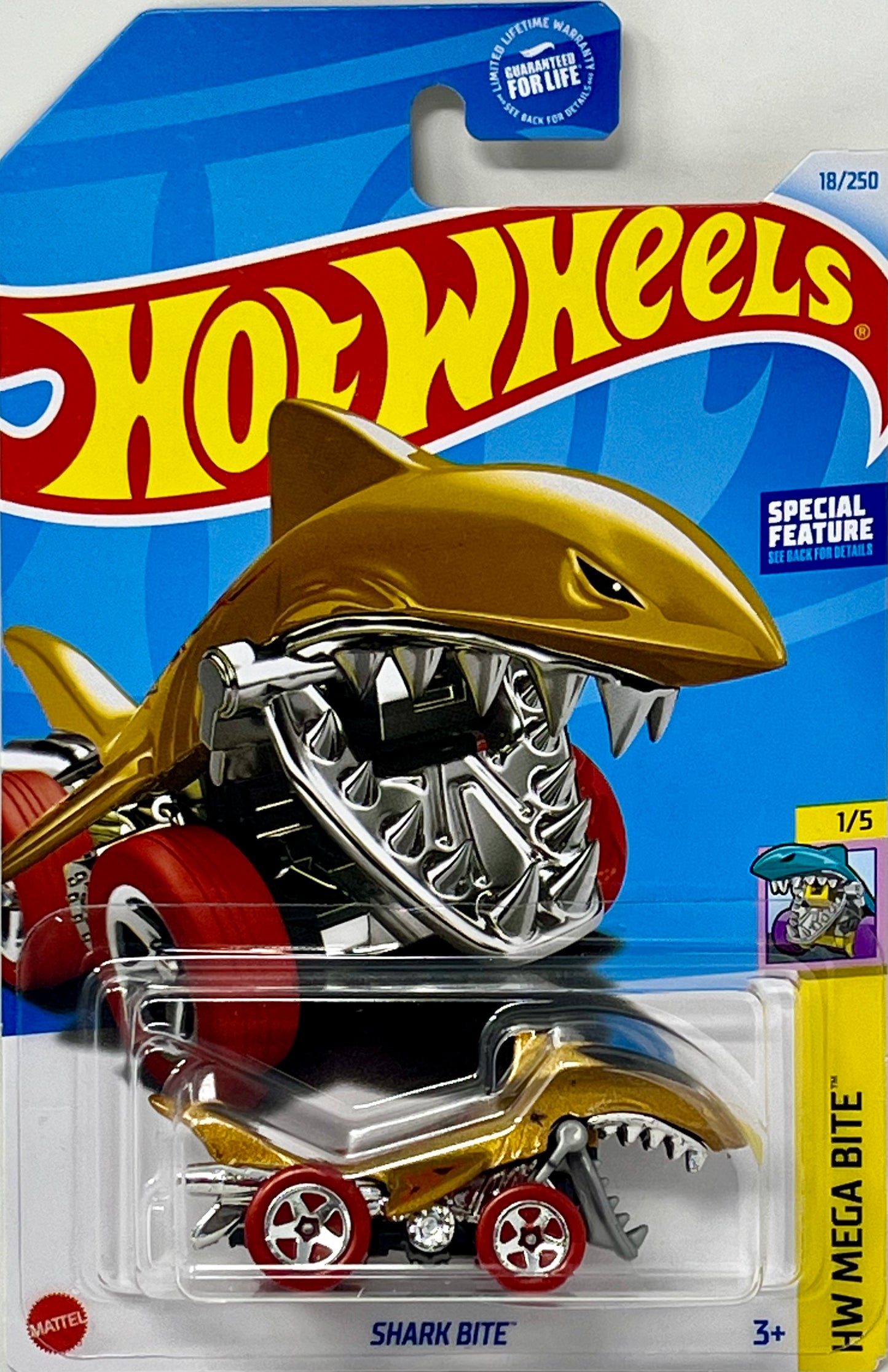 Mattel Hot Wheels Shark Bite, Mega Bite 1/5 [Gold] 18/250