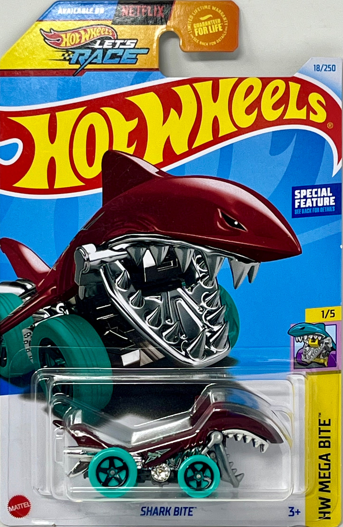 Hot Wheels Shark Bite Red HW Mega Bite 1/5 Let's Race