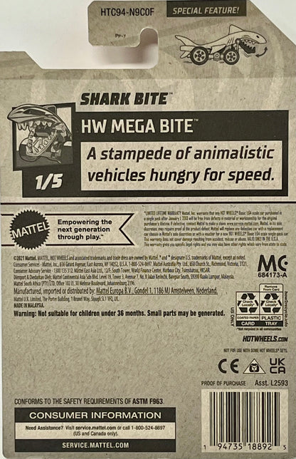 Hot Wheels Shark Bite Red HW Mega Bite 1/5 Let's Race