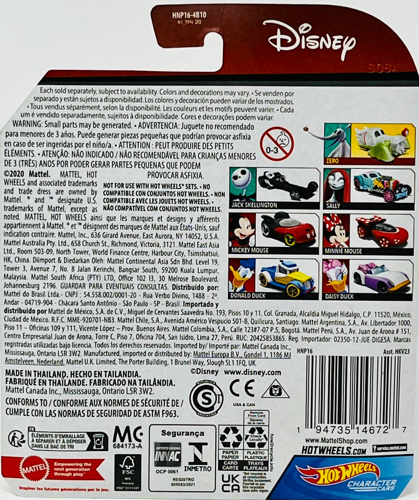 Hot Wheels Disney  Daisy Duck  Character Car