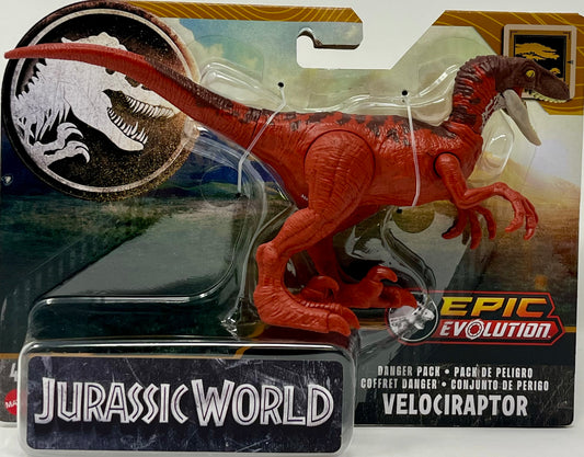 Jurassic World Epic Evolution Danger Pack Red Velociraptor Figure