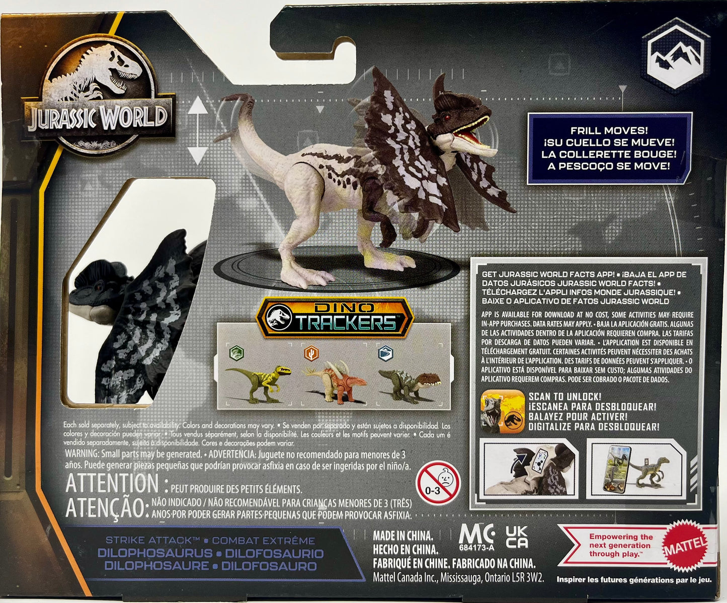 Jurassic World Mattel Strike Attack Dino Tracker Dilophosaurus Dinosaur