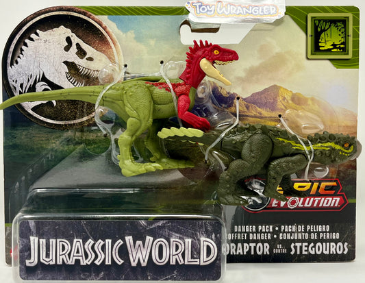 Jurassic World Epic Evolution Danger Pack Eoraptor vs Stegouros Figure