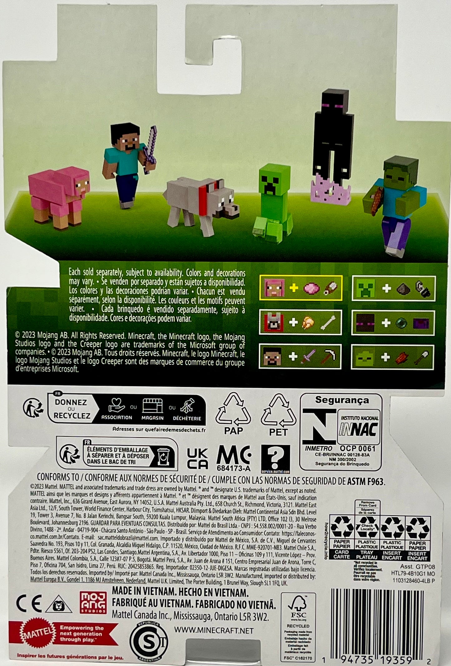 Minecraft 15th Anniversary Dyed Sheep Action Figure Build-a-Portal