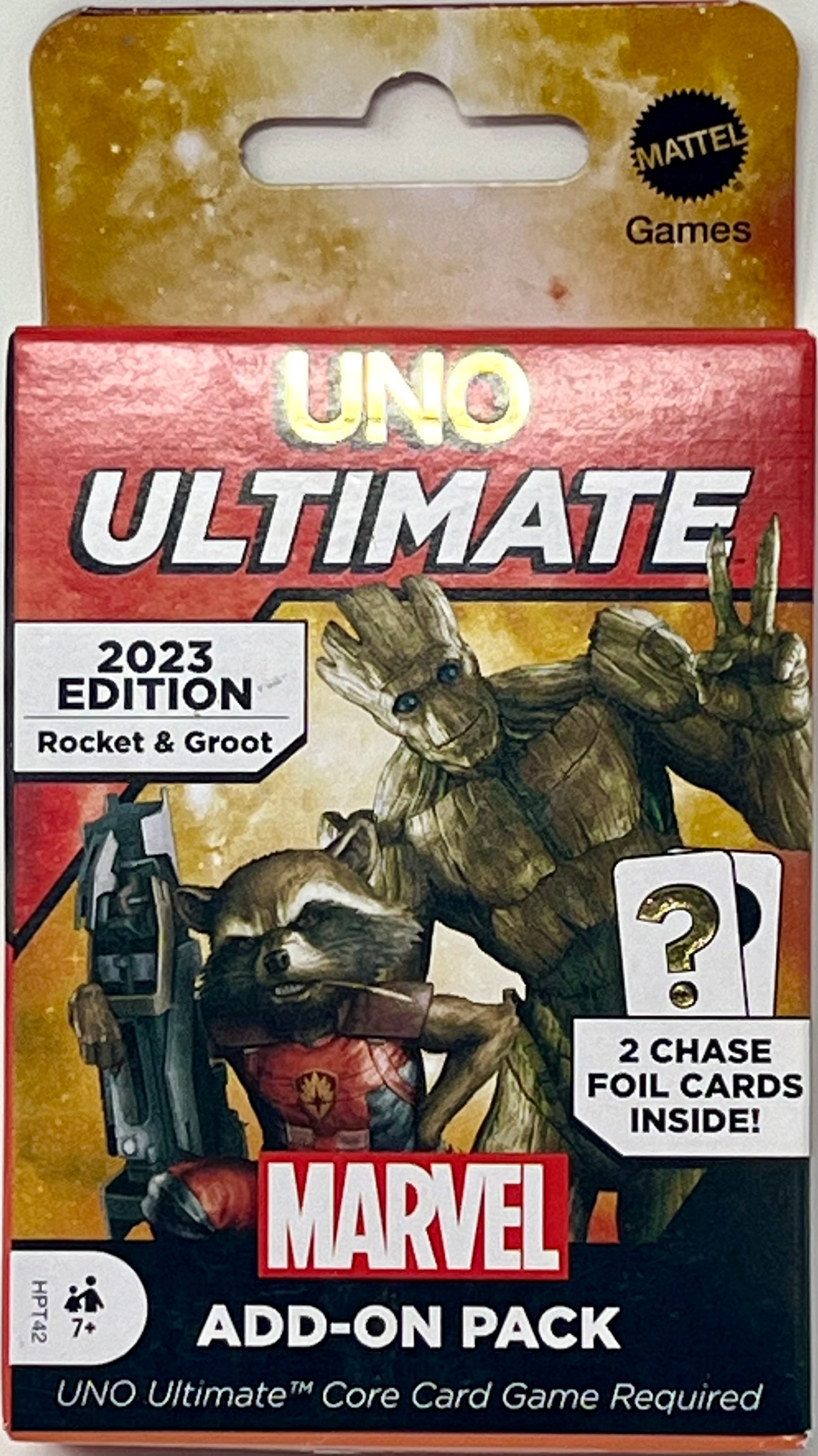 Uno Ultimate Marvel Add On Rocket And Groot Character Deck W/ 2 Chase Foil Cards