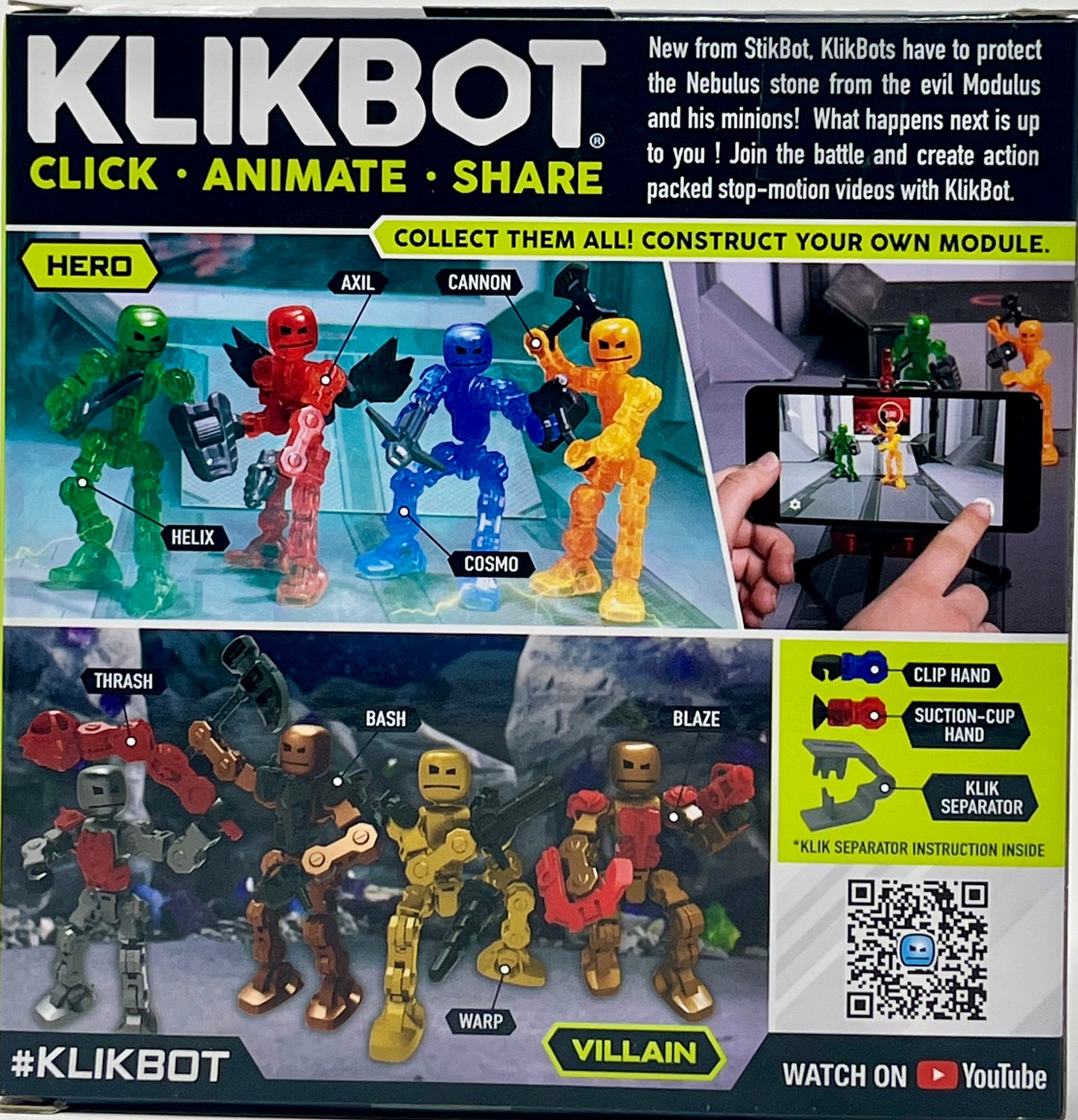 Stikbot Klikbot Villain Warp Gold Action Figure Create Animation