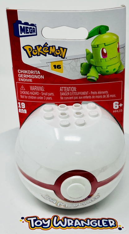 Mega Construx Pokémon Chikorita Poke Ball Action Figure 19 pcs