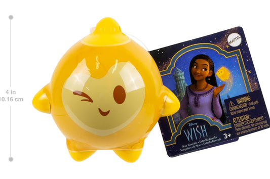 Mattel Disney (1) Random Wish Star Reveals Mini Doll Surprise, Keychain Compact with Character Doll & Accessory (Styles May Vary)