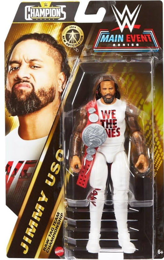 WWE Main Event Series Champions 15 cm Action Figure Jimmy Uso Figures + Belt