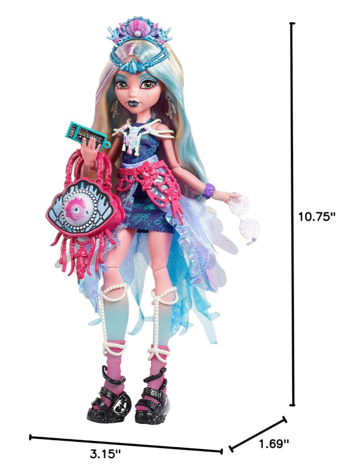 Monster High Monster Fest Doll, Lagoona Blue with Glam Outfit & Festival Themed Accessories Like Snacks, Band Poster, Statement Bag & More