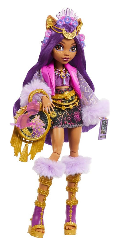 Monster High Monster Fest Doll, Clawdeen Wolf with Glam Outfit & Festival Themed Accessories Like Snacks, Band Poster, Statement Bag & More