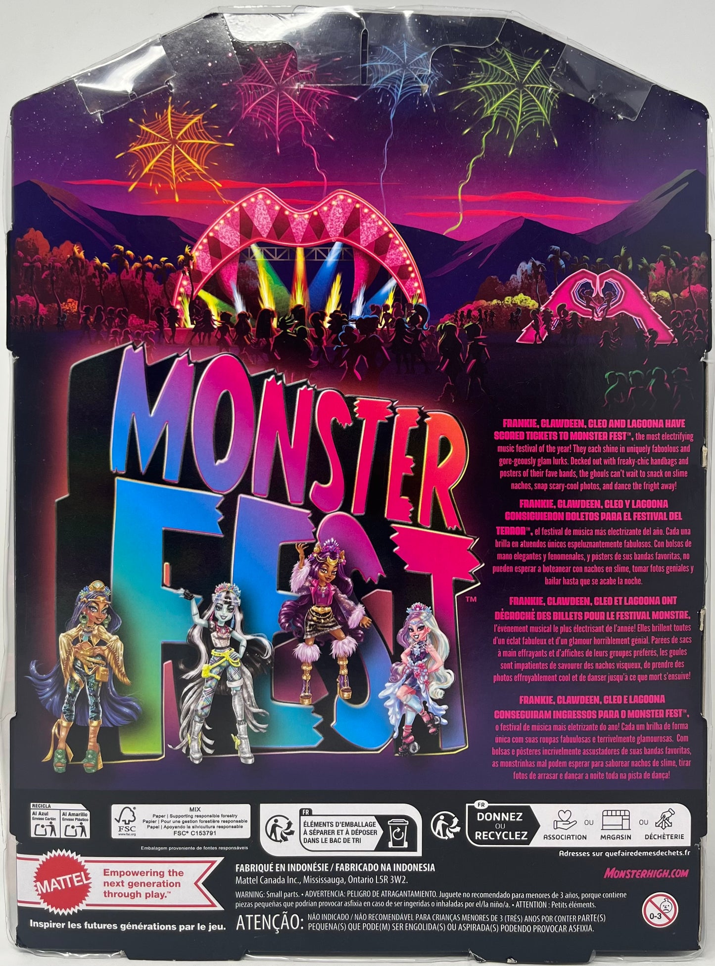 Monster High Monster Fest Doll, Clawdeen Wolf with Glam Outfit & Festival Themed Accessories Like Snacks, Band Poster, Statement Bag & More