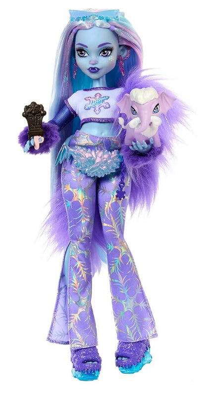 Monster High Doll, Abbey Bominable Yeti with Pet Mammoth Tundra & Accessories Including Furry Scarf & Snowflake Backpack