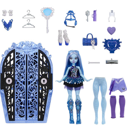 Monster High Skulltimate Secrets Doll & Accessories Set, Monster Mysteries Abbey Bominable with Dress-Up Closet & 19+ Surprises Including Clothes