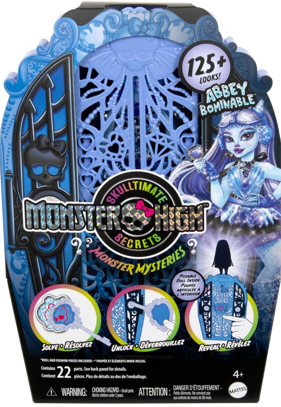 Monster High Skulltimate Secrets Doll & Accessories Set, Monster Mysteries Abbey Bominable with Dress-Up Closet & 19+ Surprises Including Clothes