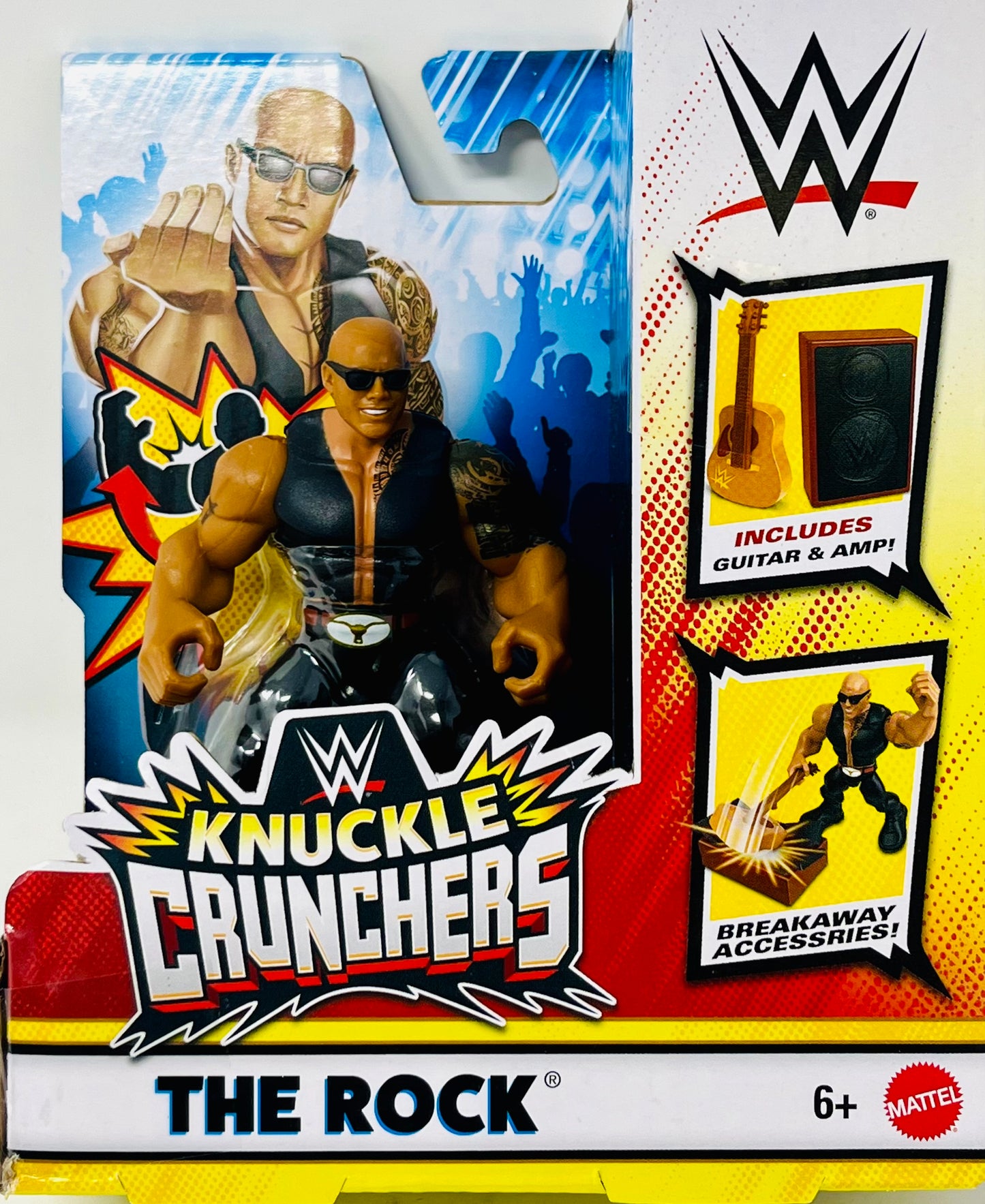 WWE Knuckle Crunchers The Rock with Guitar & AMP