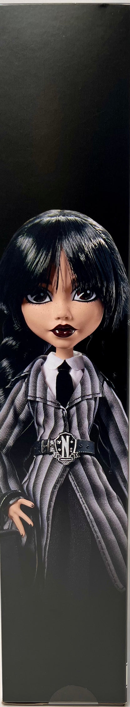 Monster High Wednesday Doll and Accessories, Wednesday Addams Collectible in Nevermore Academy Uniform with Thing and Backpack, Doll Stand