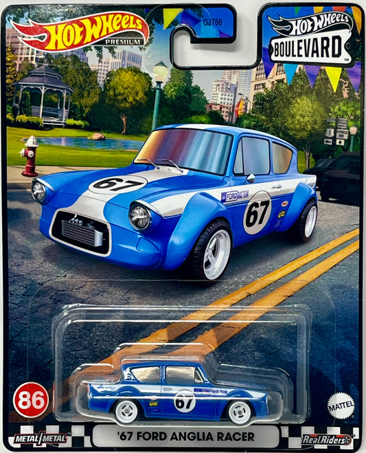 '67 Ford Anglia Racer Hot Wheels Premium Boulevard Diecast W/ Real Riders #88