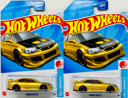 2 X Hot Wheels Honda Civic Si Gold 45/250