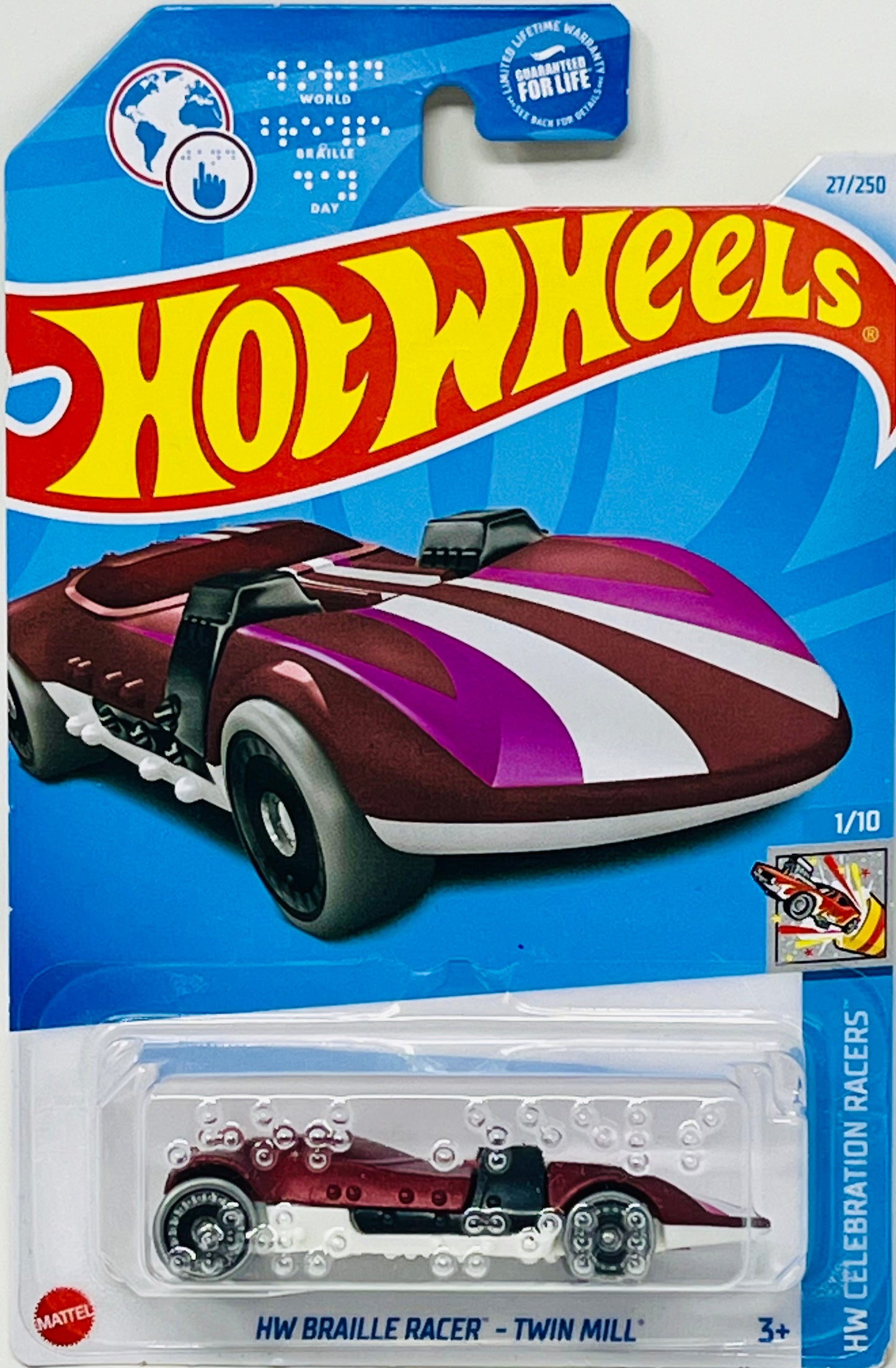 Hot wheels Braille Racer Twin Mill 27/250 Maroon & White