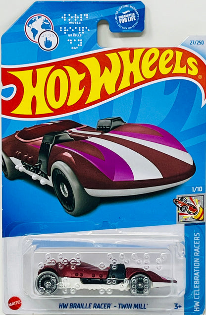 Hot wheels Braille Racer Twin Mill 27/250 Maroon & White