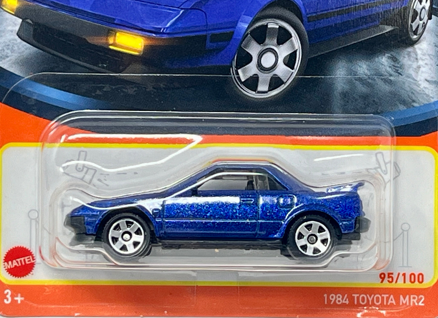 2 X Matchbox 2023 1984 Toyota MR2 Blue Lights Up And Down MBX Showroom #95